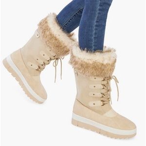 Emmalynne Faux Fur Winter Boot in color Sand